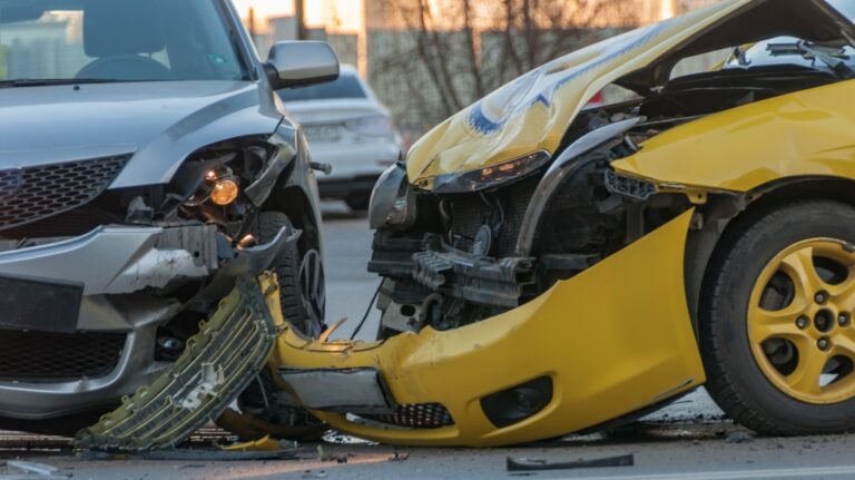 Two cars crashed