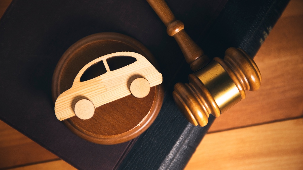 wooden car and judge gavel